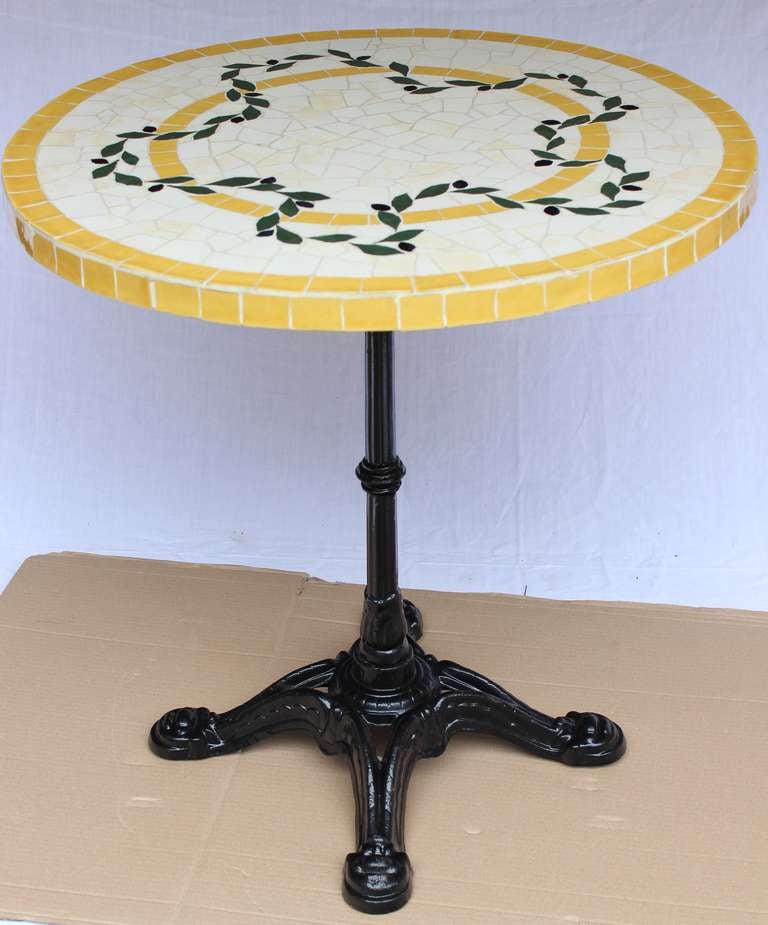 French Ceramic Top Bistrot Gueridon from Provence For Sale