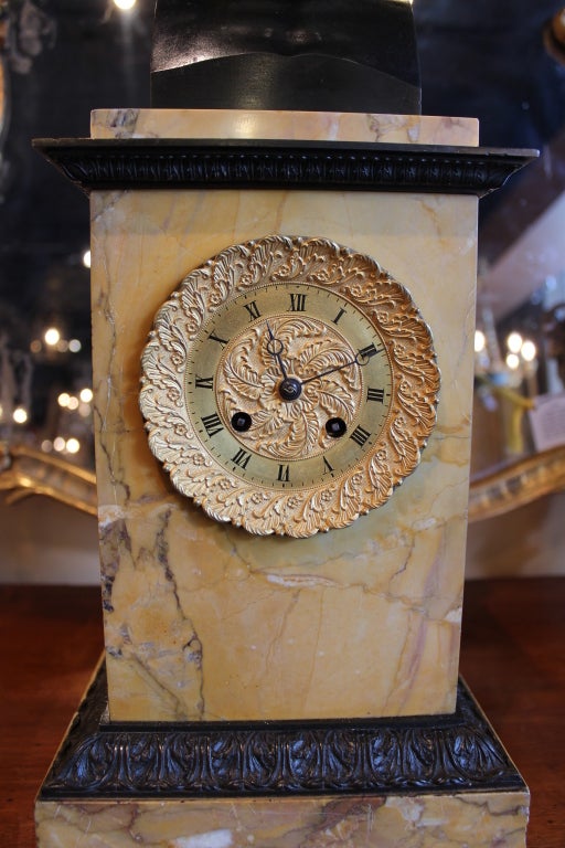 French Hermaic Clock In Excellent Condition For Sale In Charleston, SC