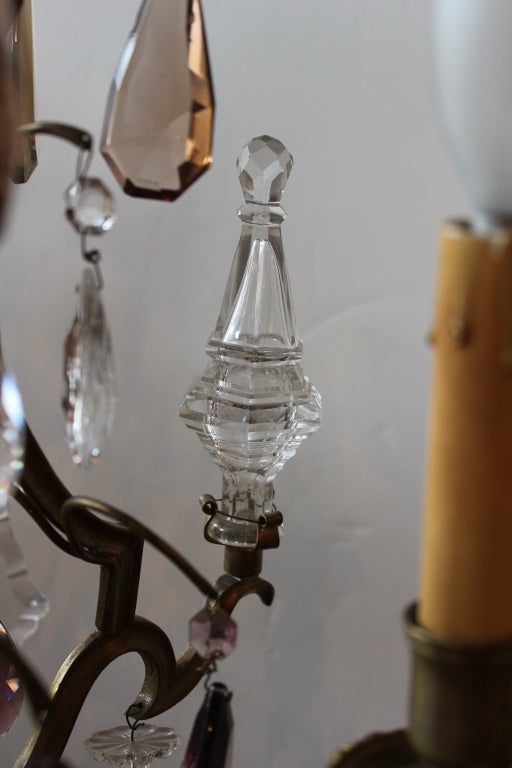 Bronze Pair of French Tabletop Chandeliers For Sale
