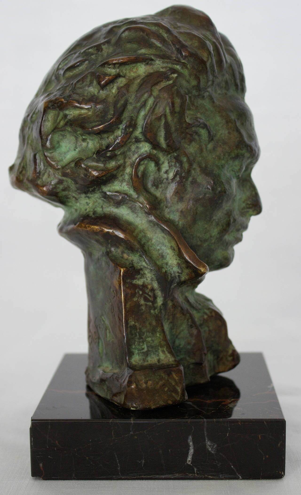 Art Deco Bronze Head of Beethoven by Pierre Le Faguays 1