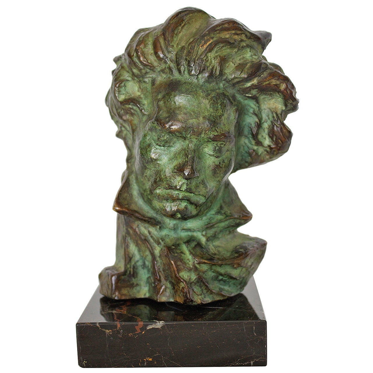 Art Deco Bronze Head of Beethoven by Pierre Le Faguays