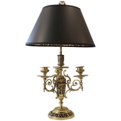 French Napoleon III "Bouillotte" Lamp in Brass
