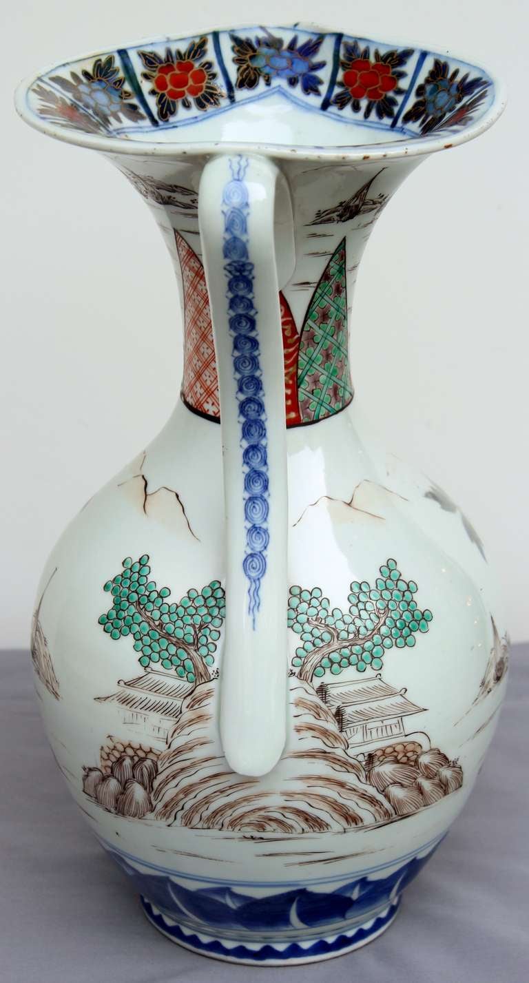 Rare Chinese Imari Porcelain Pitcher In Excellent Condition For Sale In Charleston, SC
