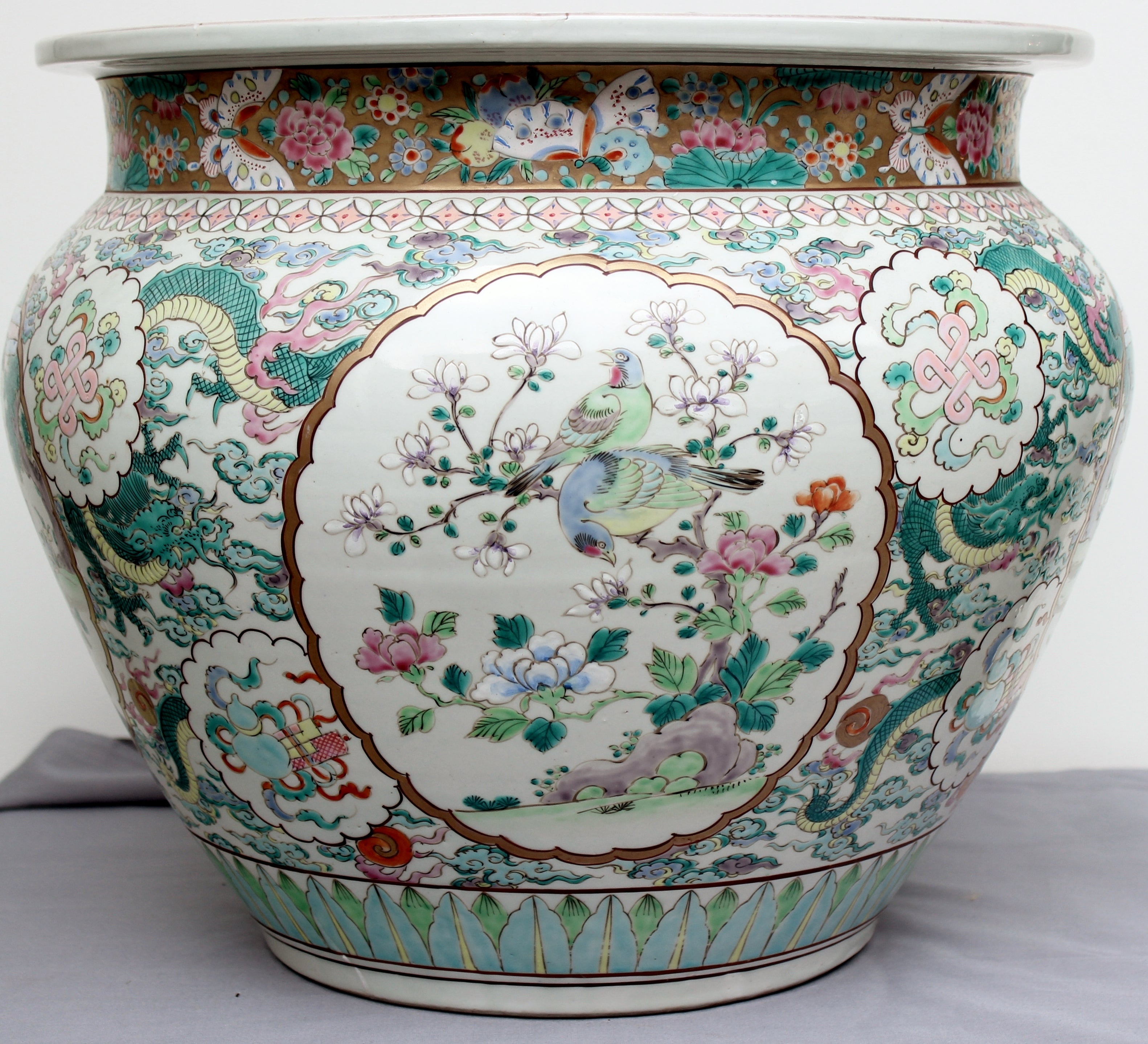 Antique Chinese Famille Rose Fish bowl or Jardiniere
