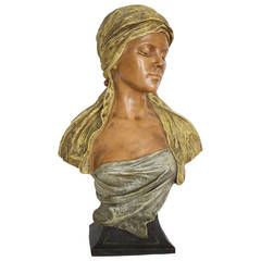 19th Century Goldscheider Terracotta Bust of a Young Asian Woman
