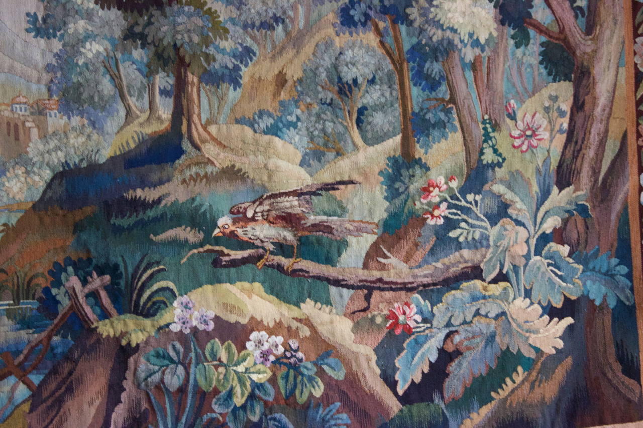 Early 19th Century Aubusson Tapestry in Louis XV Style In Good Condition In Charleston, SC