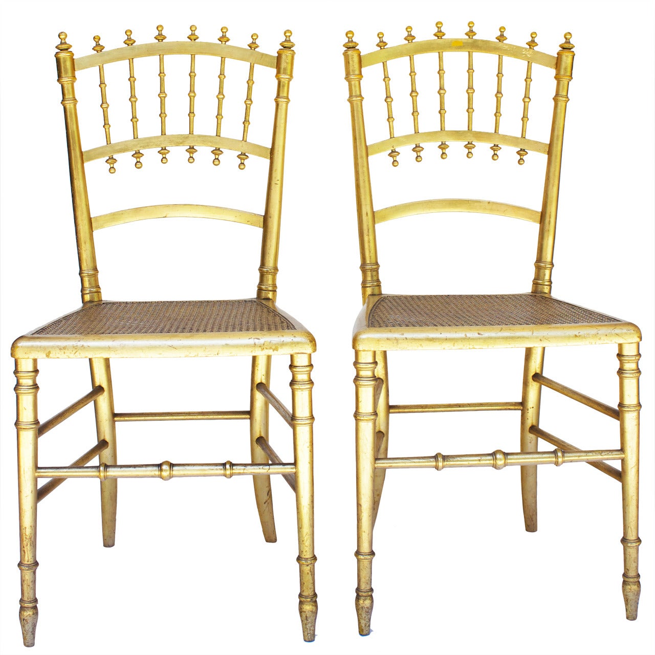 Pair of Napoleon III Gilded Chairs