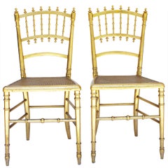 Pair of Napoleon III Gilded Chairs