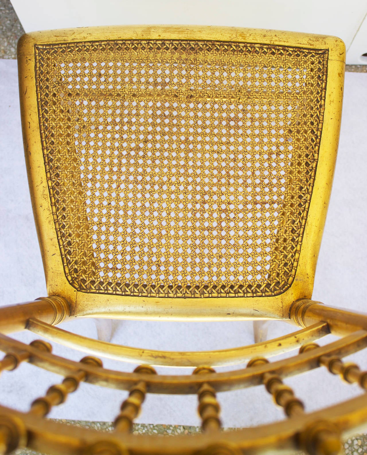 Gilt Pair of Napoleon III Gilded Chairs