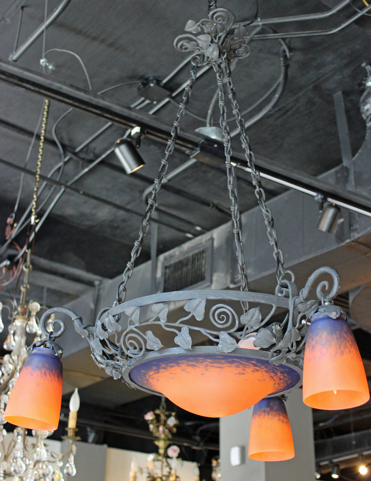 Art Deco Chandelier Signed C. Schneider
