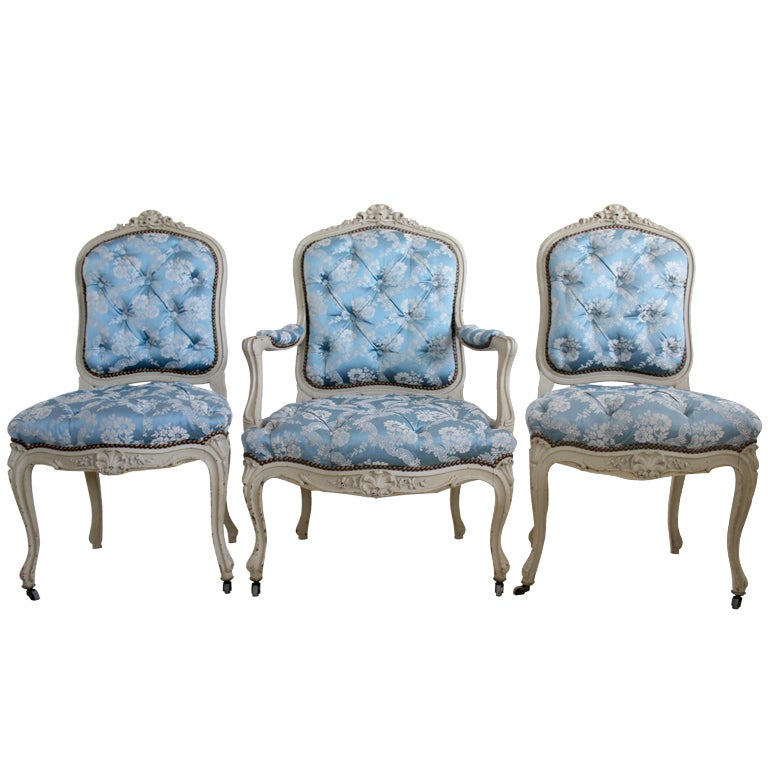 Set of 3 Napoleon III Period Chairs For Sale