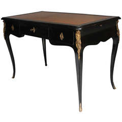 Small Louis XV style black lacquered Desk.