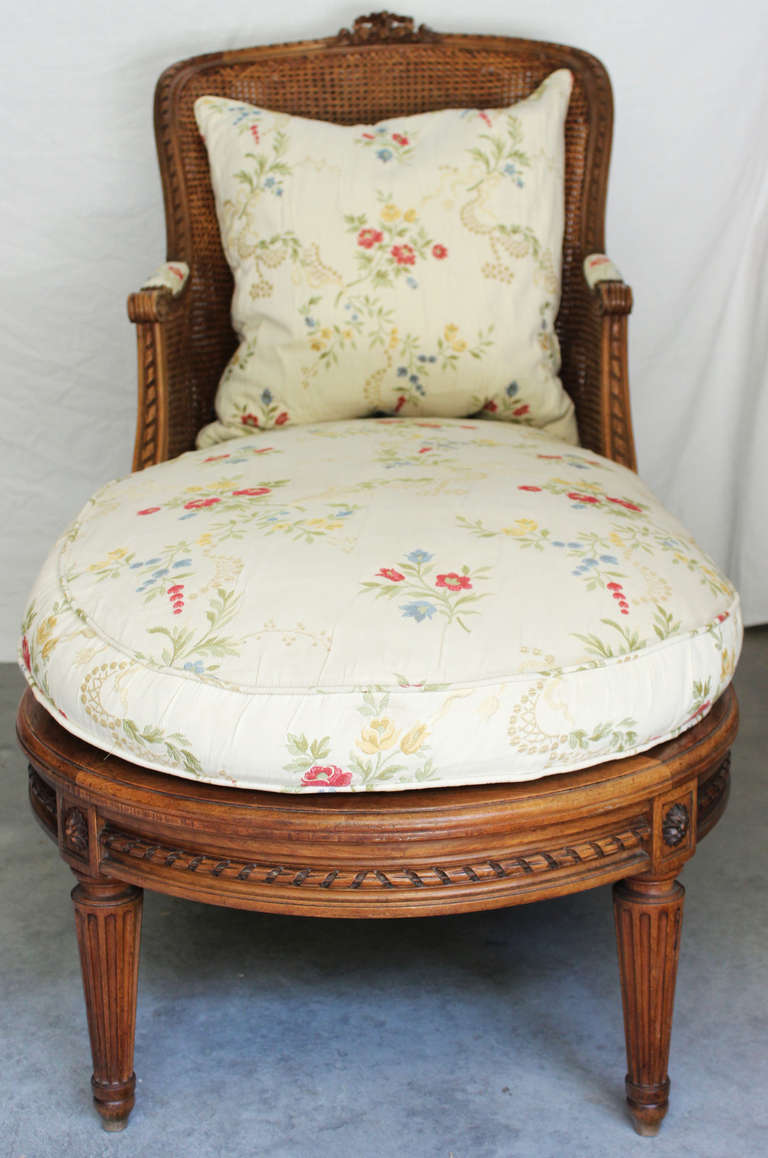 19th Century Louis XVI Style Caned Chaise Lounge
