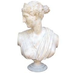 19th C Carved Bust of " Diana of Versailles" or "Artemis"