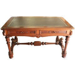 Antique Mahogany Partners writing table marked Yale University