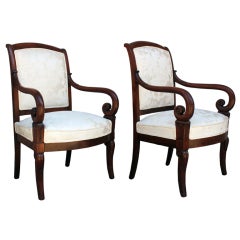 Restauration Period Mahogany Armchairs 12