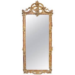 French 19th Century Rectangular Mirror in Giltwood