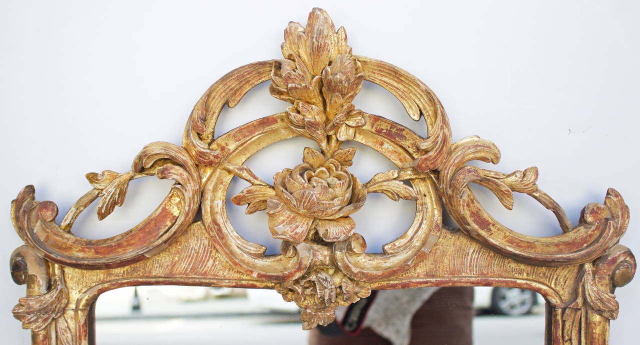French 19th Century Rectangular Mirror in Giltwood