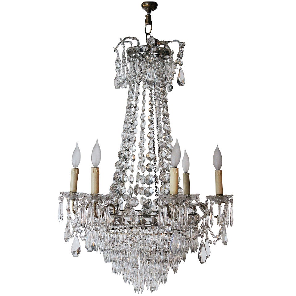 Rare Art Deco "fontaine" Chandelier In Baccarat Crystal