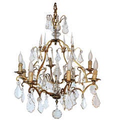 Louis XV style gilded bronze and crystals Chandelier