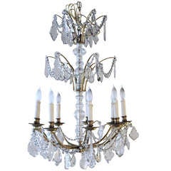 Louis XVI style crystal and brass Chandelier