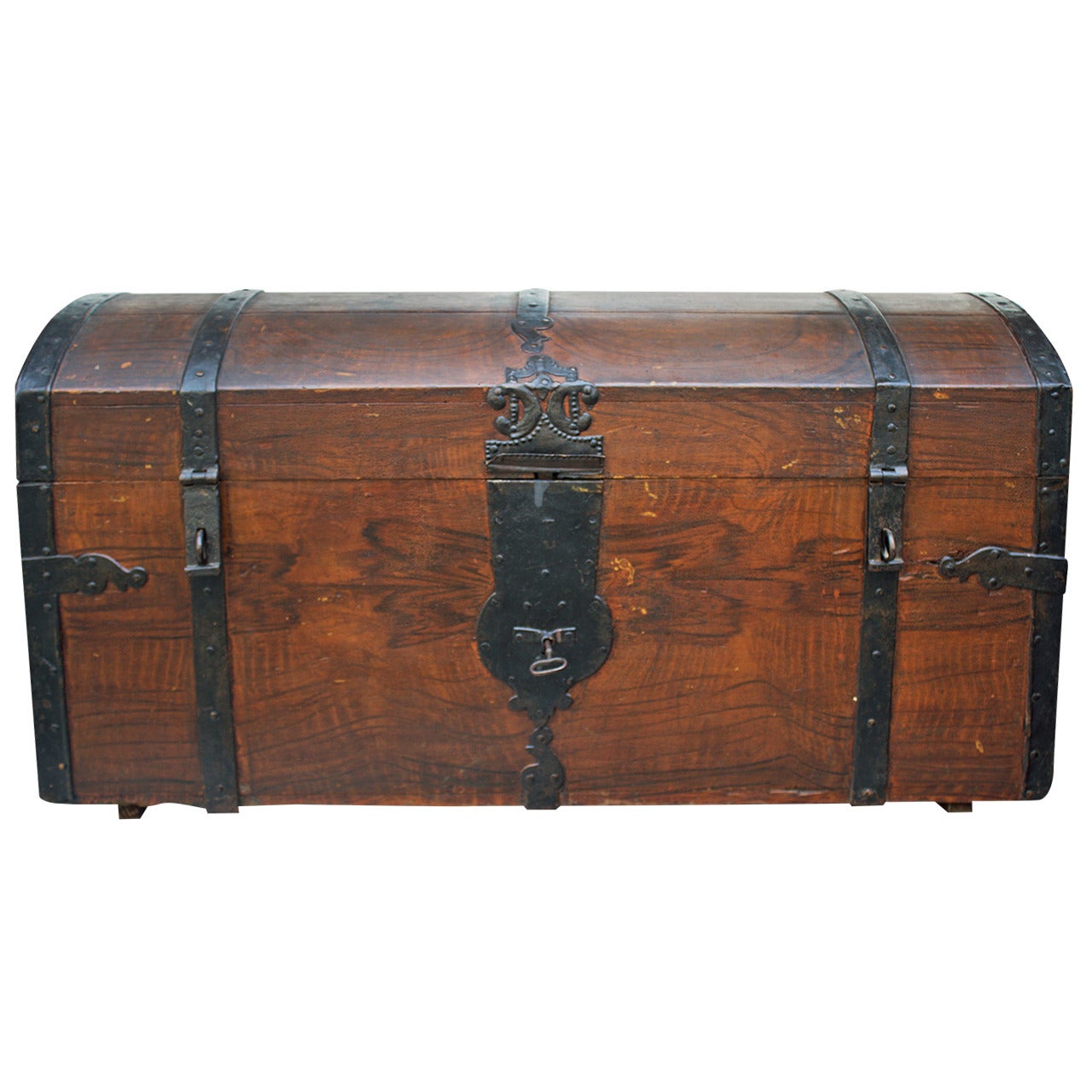 Napoleon Bonaparte Pd Wood & Iron Travel Trunk from France