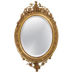 Louis XVI Style Oval Mirror from Napoleon III Period