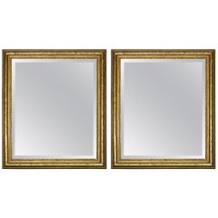 Exceptional Pair Of Louis Philippe Mirror Dores "a La Feuille D'or"