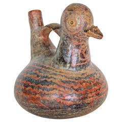 Vicus Peruvian Ceramic Vessel in the Form of a Duck