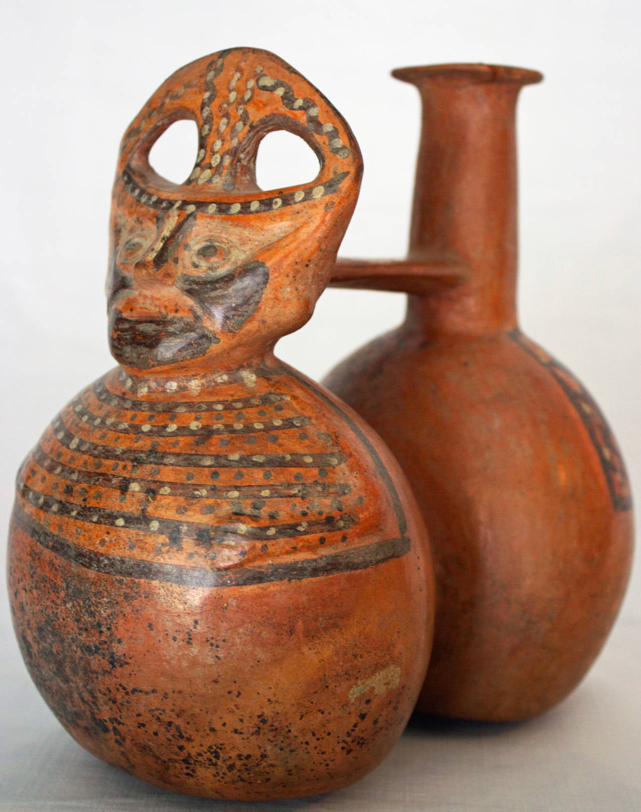 Peruvian Inca Period Linked Ceramic Vessels For Sale