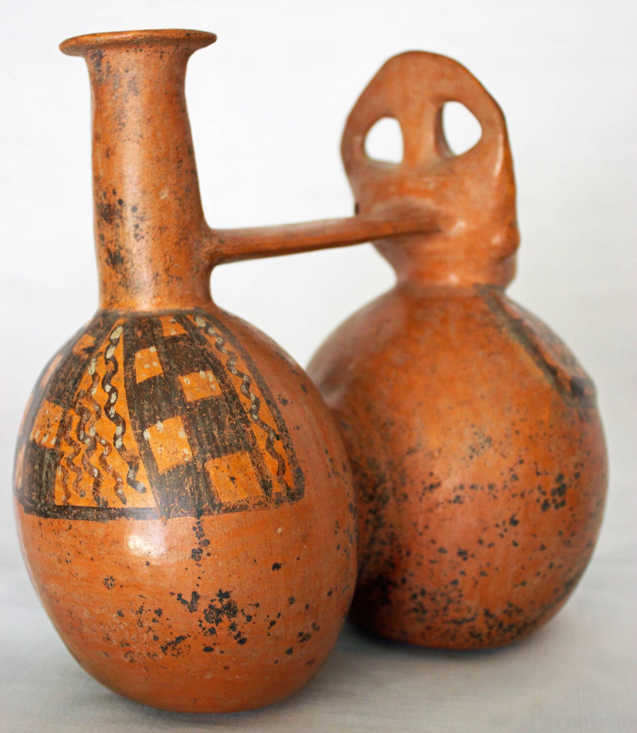 Clay Inca Period Linked Ceramic Vessels For Sale