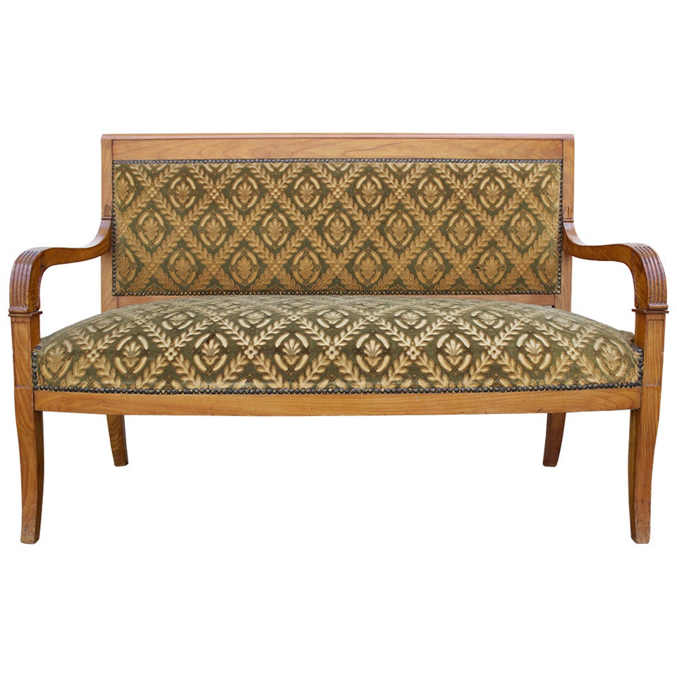 Small French Settee in Charles X Style For Sale