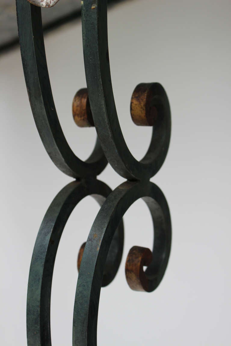 Wrought iron console with marble top