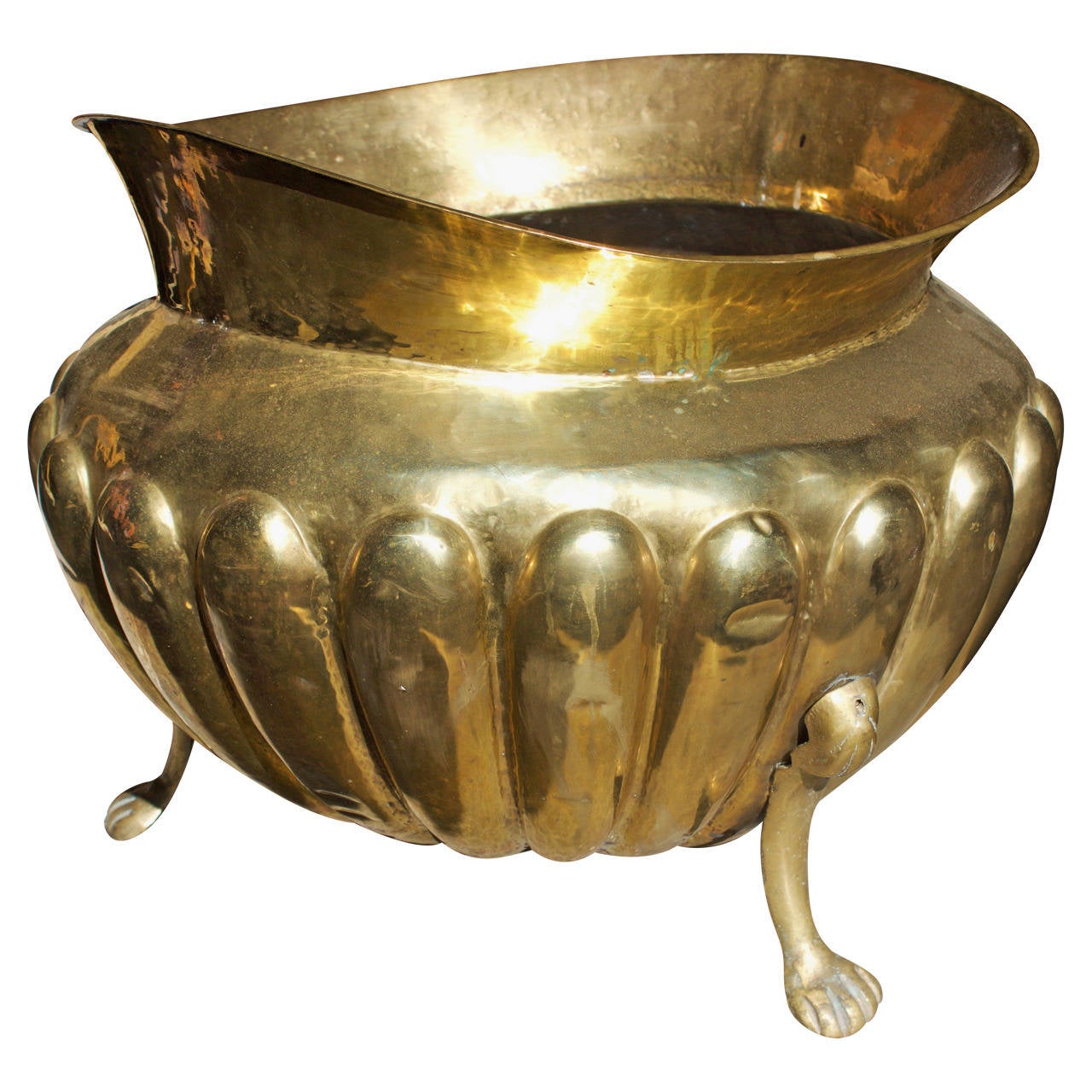 Antique French Brass Jardiniere or Planter For Sale at 1stdibs