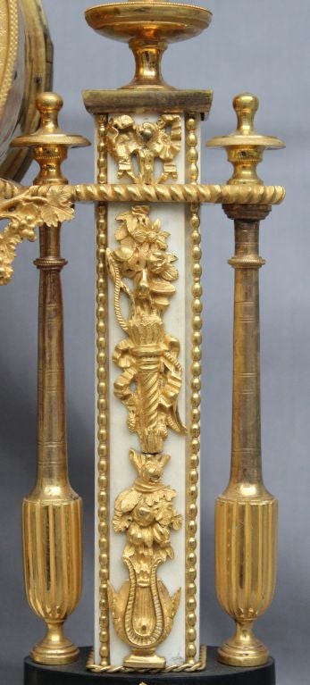 Marble Louis XVI Portico Clock