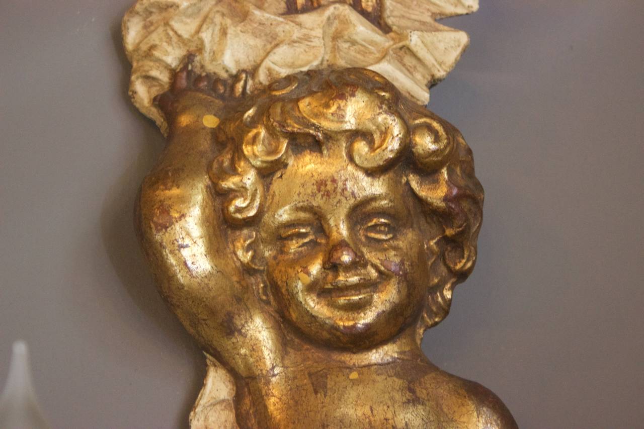 French Louis XVI Style Giltwood Two-Light Sconce
