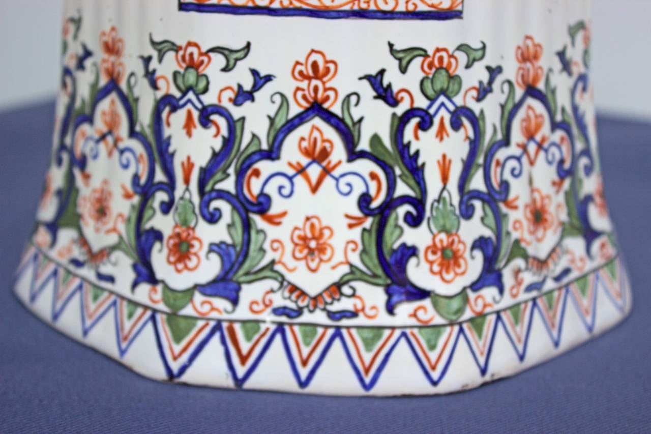 19th Century Desvres Faience Vases in 18th Century Delft Manner In Excellent Condition For Sale In Charleston, SC