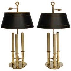 Pair of Bouillotte Brass Lamps Pair of Bouillotte Brass Lamps