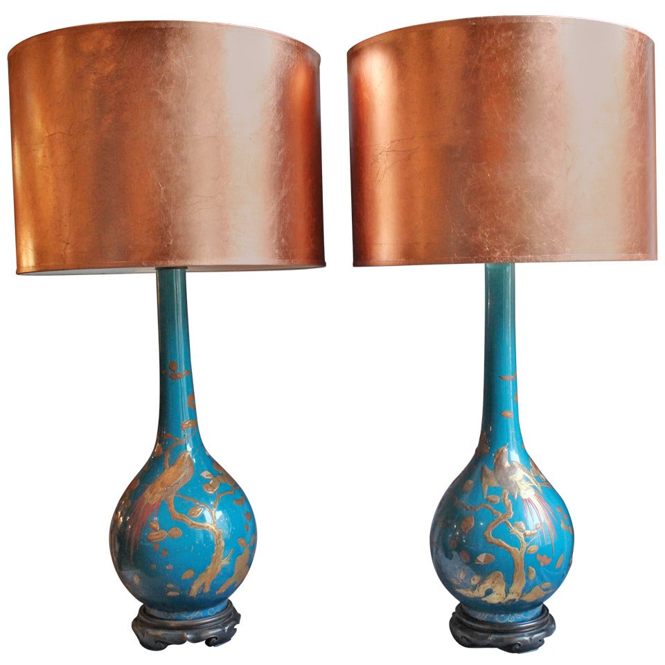 Pair of Aesthetic Movement Lamps