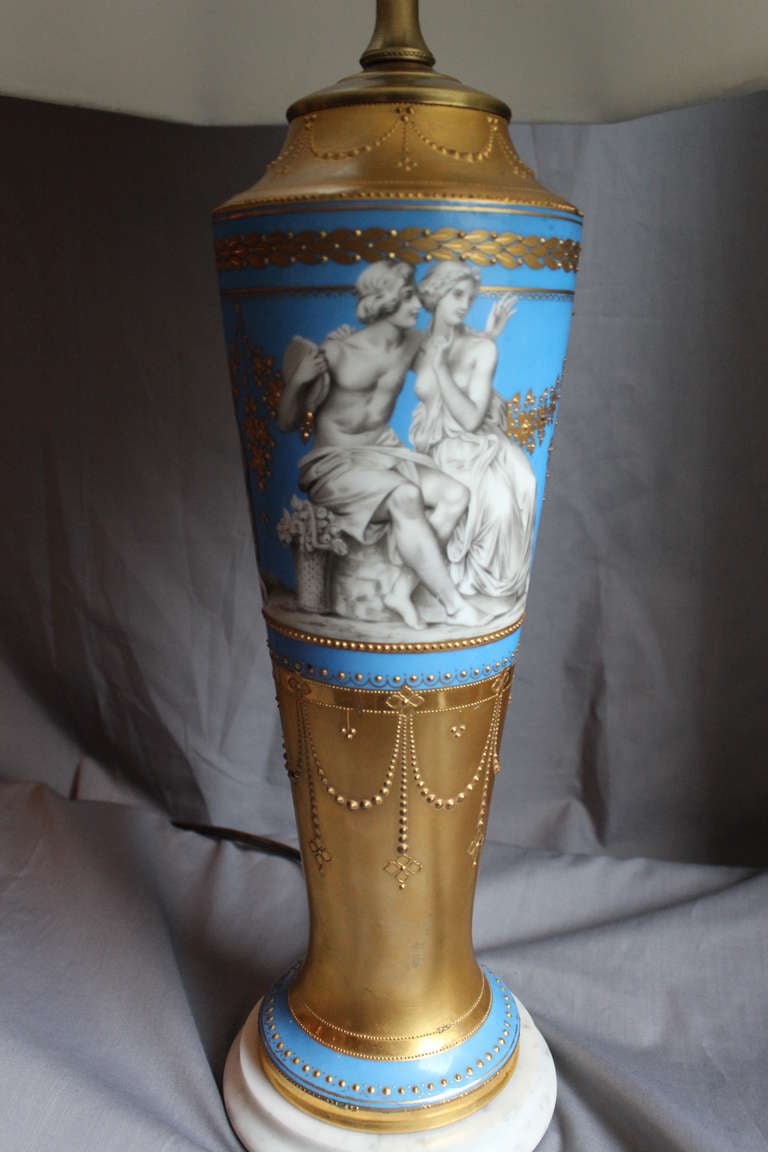 Classical Roman Fine Porcelain Table Lamp
