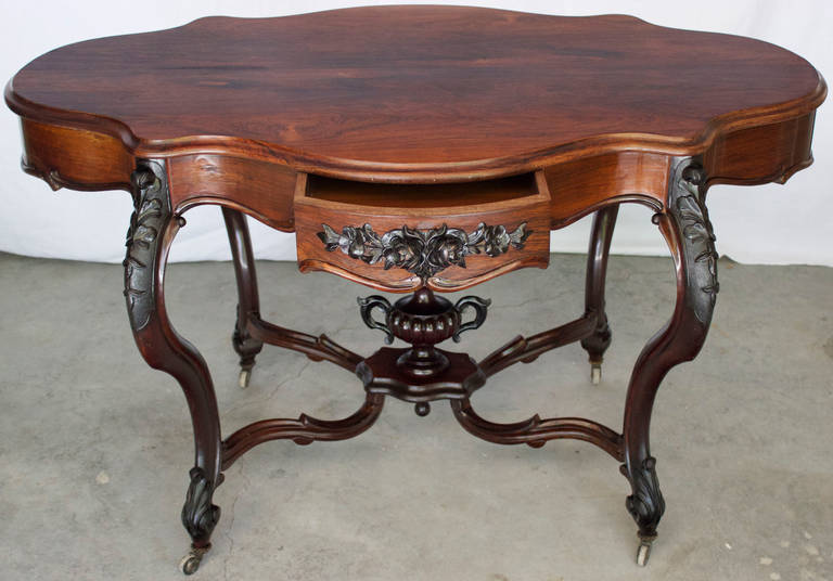 French Napoleon III Period Rosewood Center Table