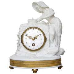 Romantic Period Clock in a Sevres Bisque Porcelain Surround 9