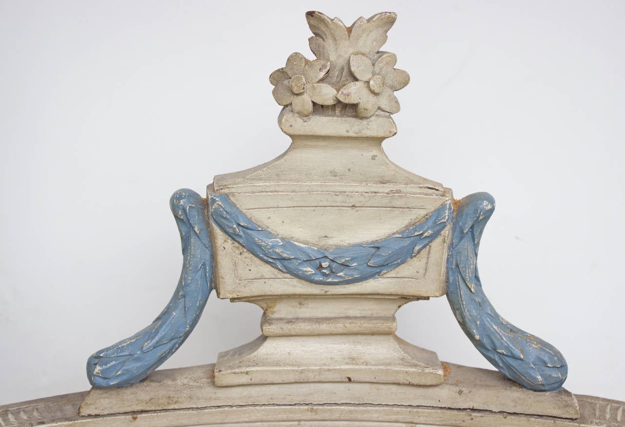 Marble French Louis XVI Period Demilune Console Table For Sale