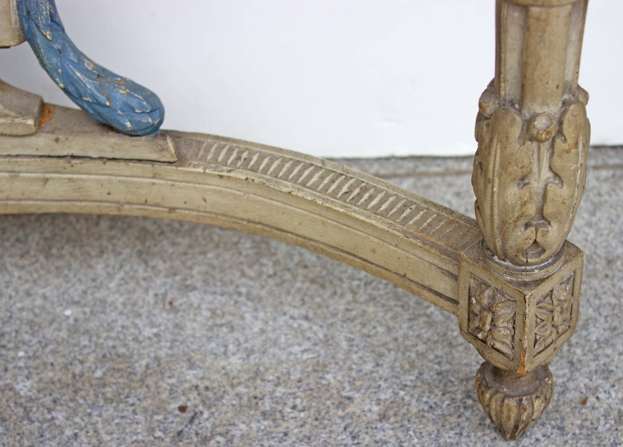 French Louis XVI Period Demilune Console Table For Sale 1