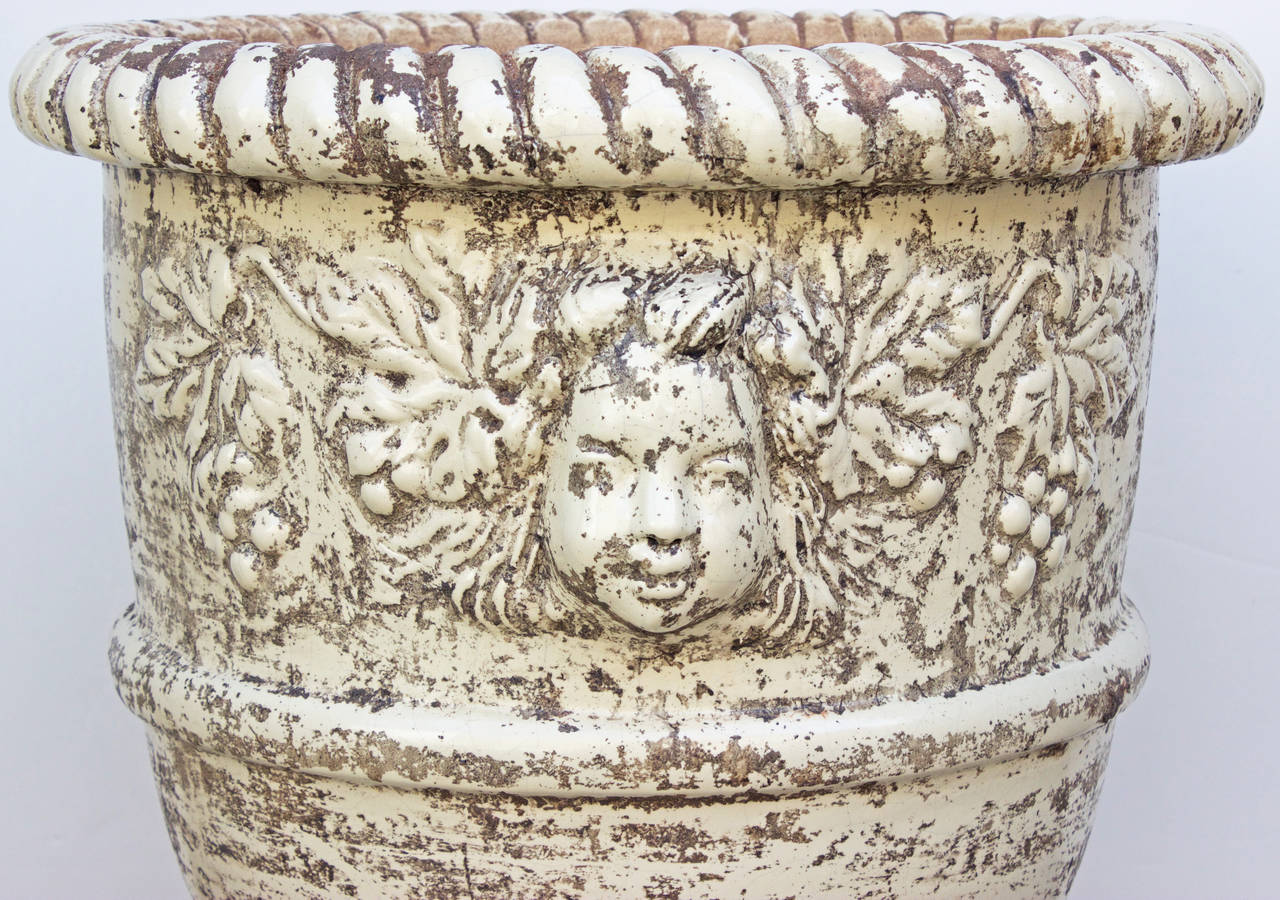 Renaissance Large Glazed Terra Cotta Urn from Provence