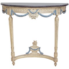 French Louis XVI Period Demilune Console Table