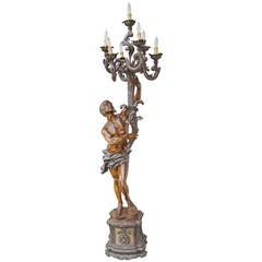 French Carved Wood Blackamoor Torchere 10