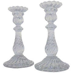 Vintage Pair of Baccarat crystal candlesticks