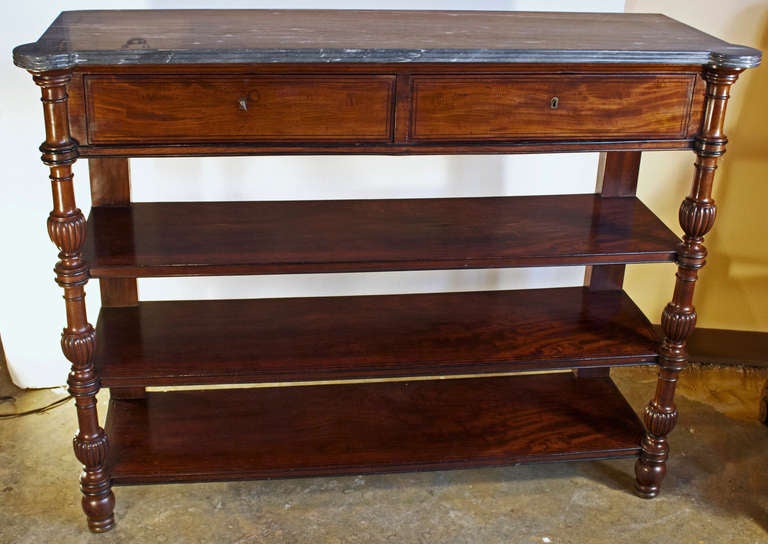 A fine Parisian Restauration period mahogany piece used as a console or a 
