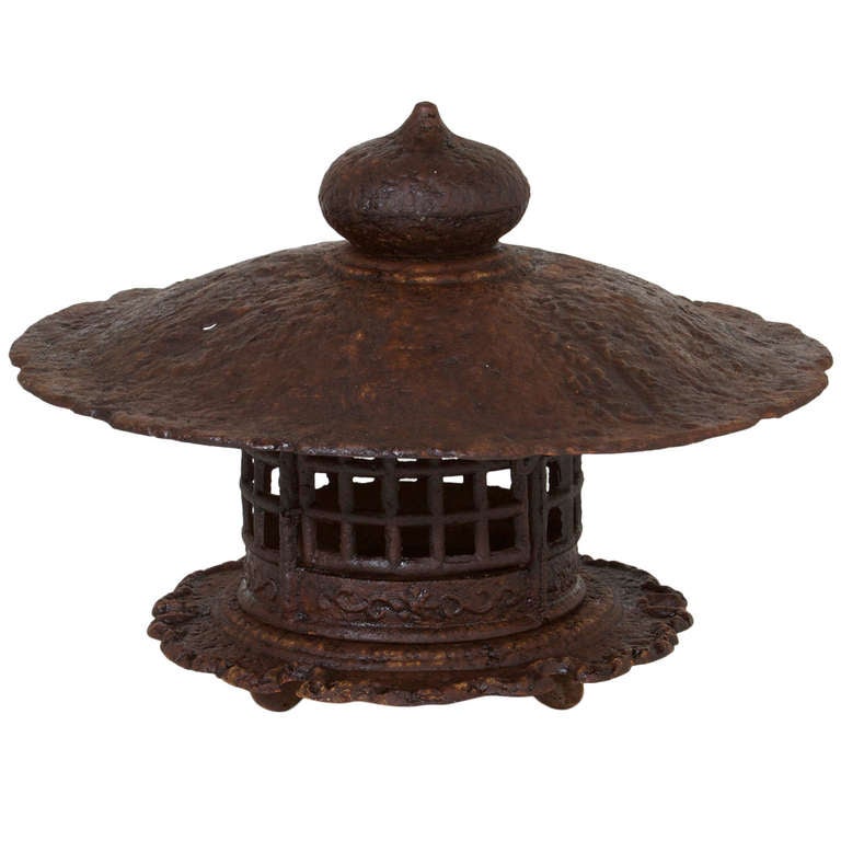 Large Solid Cast Iron Chinese Pagoda Lantern, Made to Hold Candles at 1stDibs cast iron